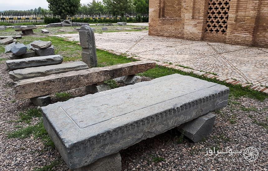 Historic tombstones inside the Haruniyeh tomb